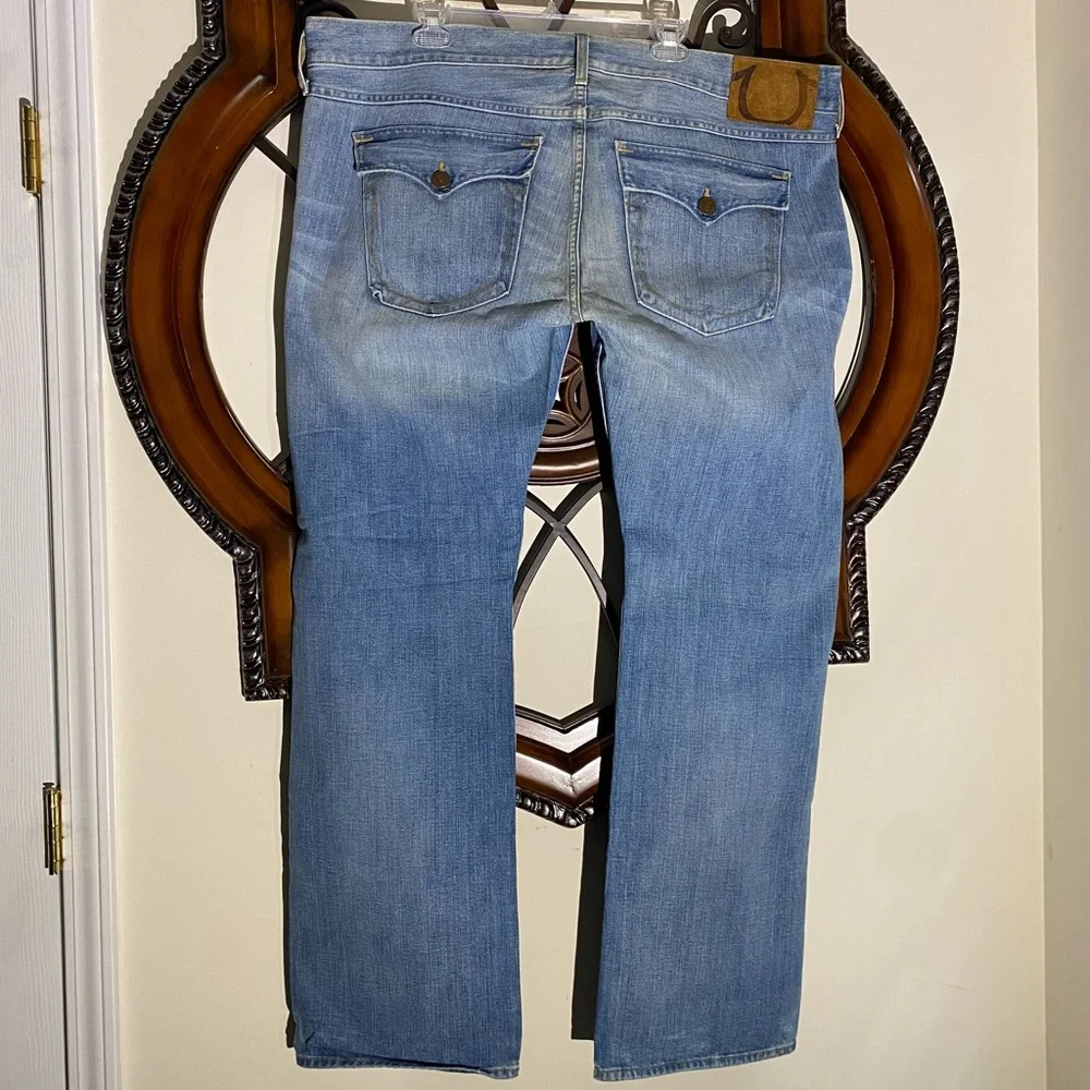 True Religion Men’s Ricky Straight Leg Blue Denim Jeans